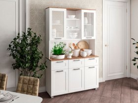 Буфет Катерини (дуб бельмунд/белое дерево) в Зеленогорске - zelenogorsk.mebel-nsk.ru | фото