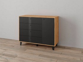 Комод «Катрин-13» ( дуб крафт золотой/карбон вулкан) в Зеленогорске - zelenogorsk.mebel-nsk.ru | фото