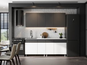 Кухонный гарнитур София (2,0м) (бланж/графит матовый) в Зеленогорске - zelenogorsk.mebel-nsk.ru | фото