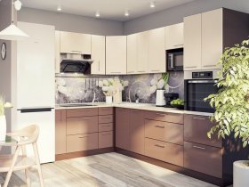 Модульная кухня Классика (ваниль/шоколад) в Зеленогорске - zelenogorsk.mebel-nsk.ru | фото