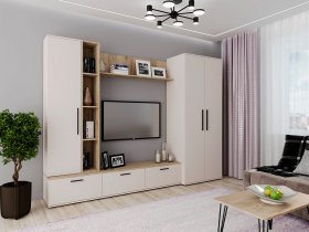 Модульная стенка Верона (сатин/дуб крафт серый) в Зеленогорске - zelenogorsk.mebel-nsk.ru | фото