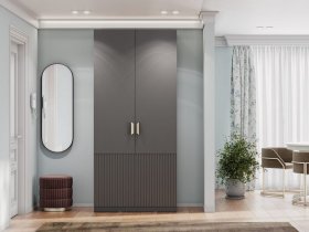 Шкаф двухстворчатый Эккервуд (Нью) (графит) в Зеленогорске - zelenogorsk.mebel-nsk.ru | фото