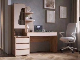 Стол компьютерный Пифагор (дуб вотан/кашемир) в Зеленогорске - zelenogorsk.mebel-nsk.ru | фото